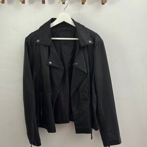 Max Studio Black Leather Moto Jacket